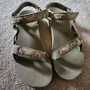 Green Teva sandals